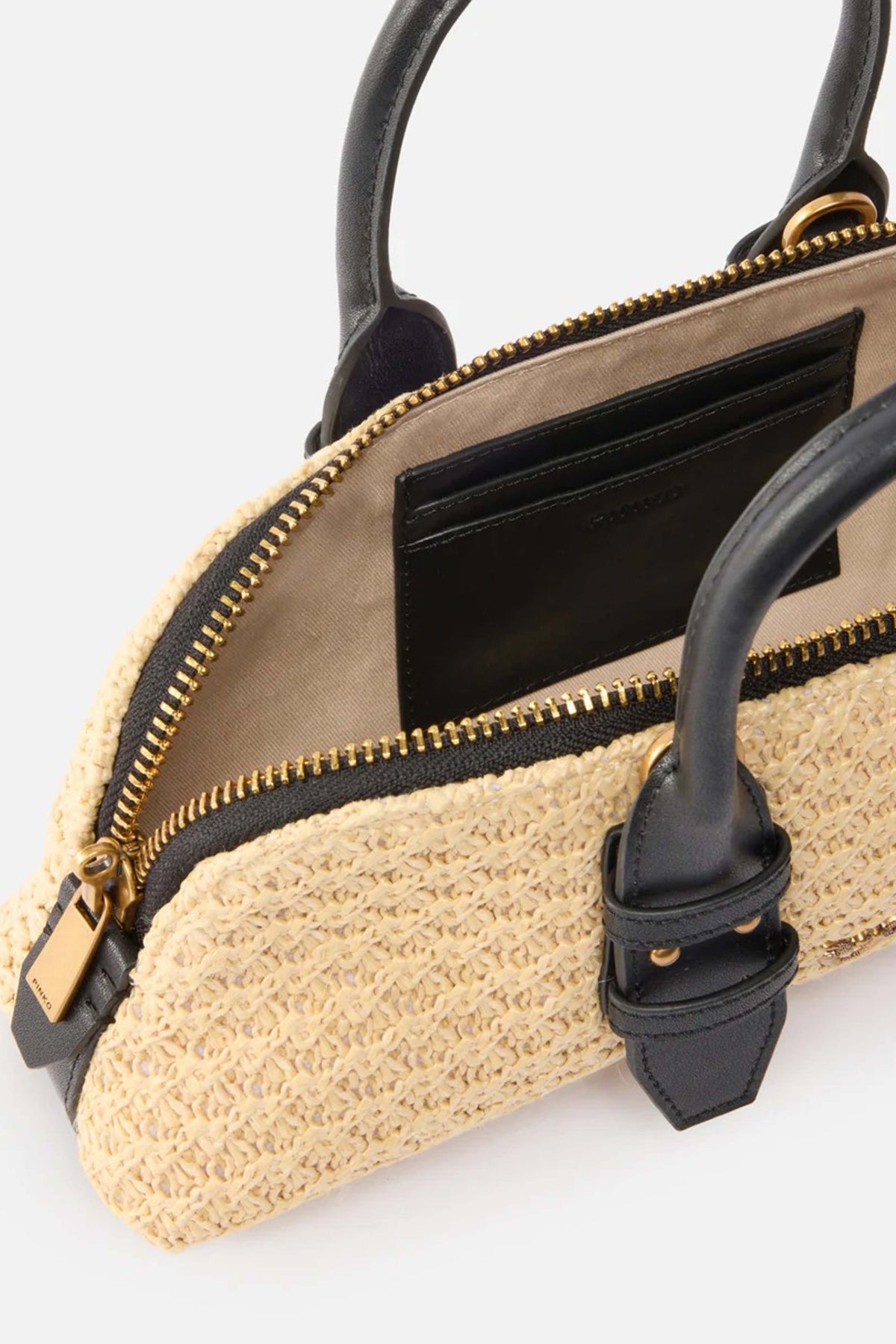 PINKO  BOWLING BAG BAGUETTE  en color MARRON CLARO (4)