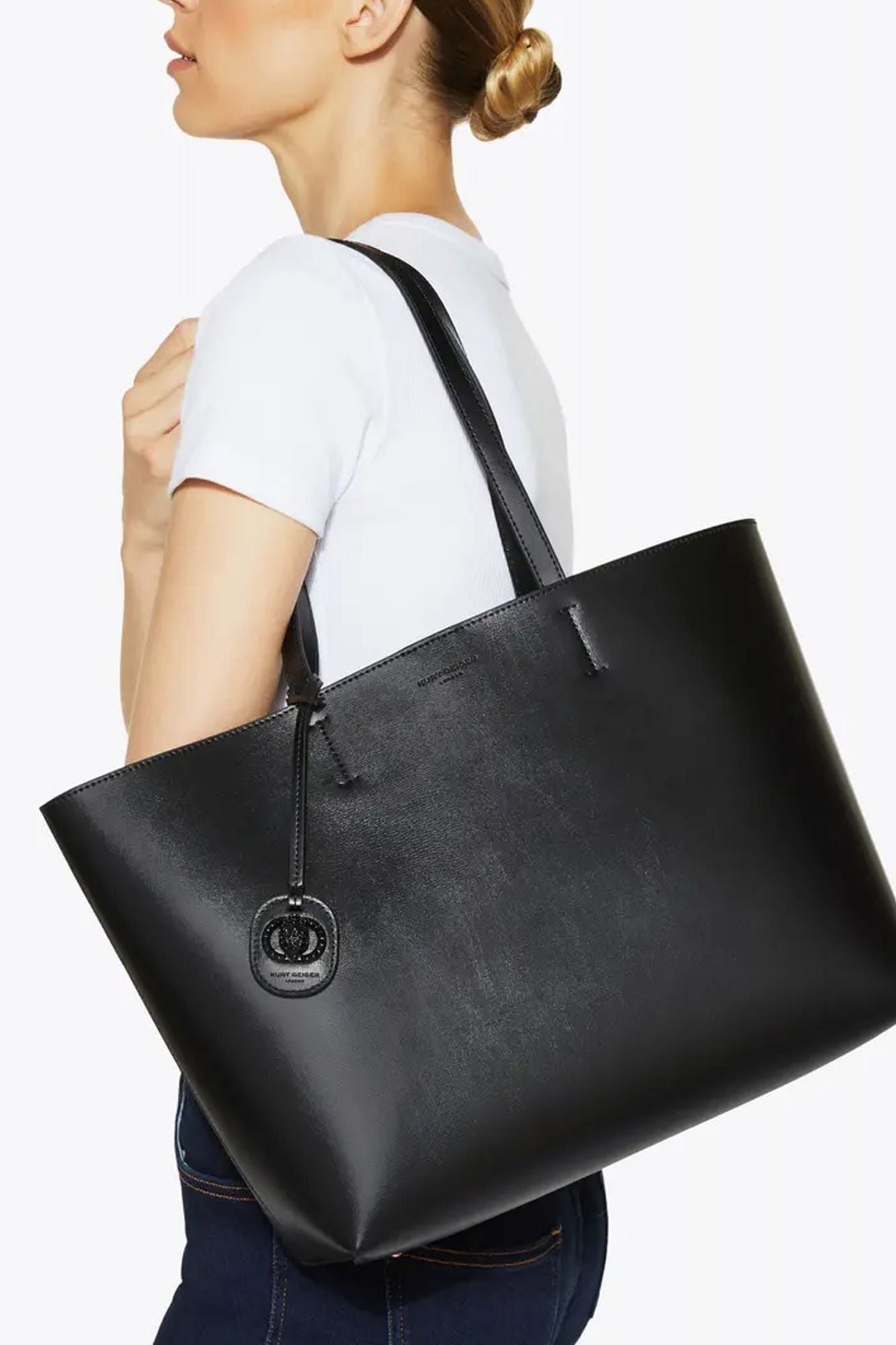 KURT GEIGER LONDON DRENCH CHELSEA SHOPPER BAG en color NEGRO (4)
