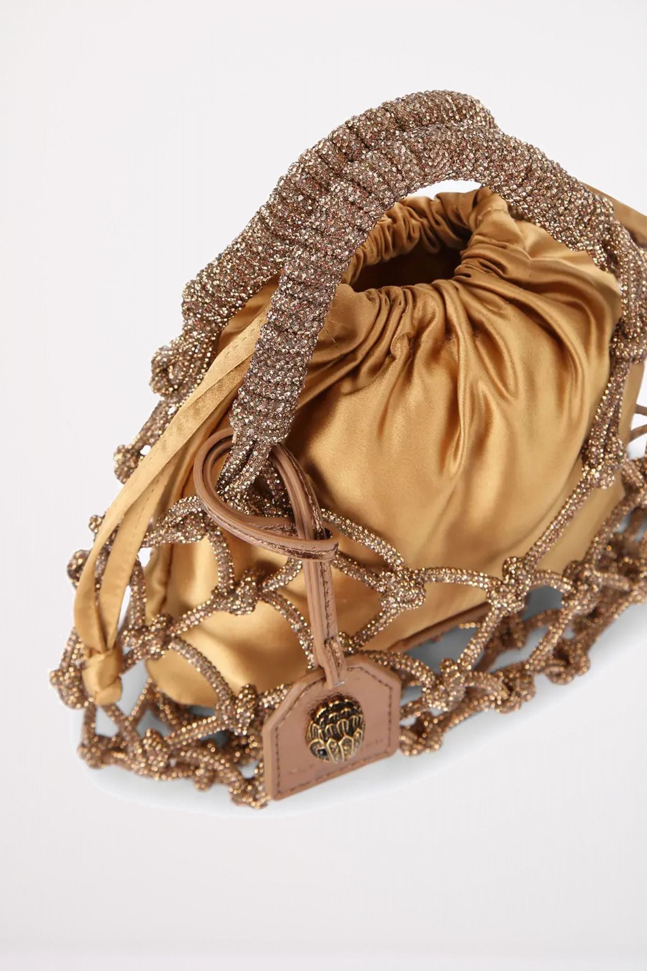 KURT GEIGER LONDON MACRAME CRYSTAL BAG en color BRONCE (3)