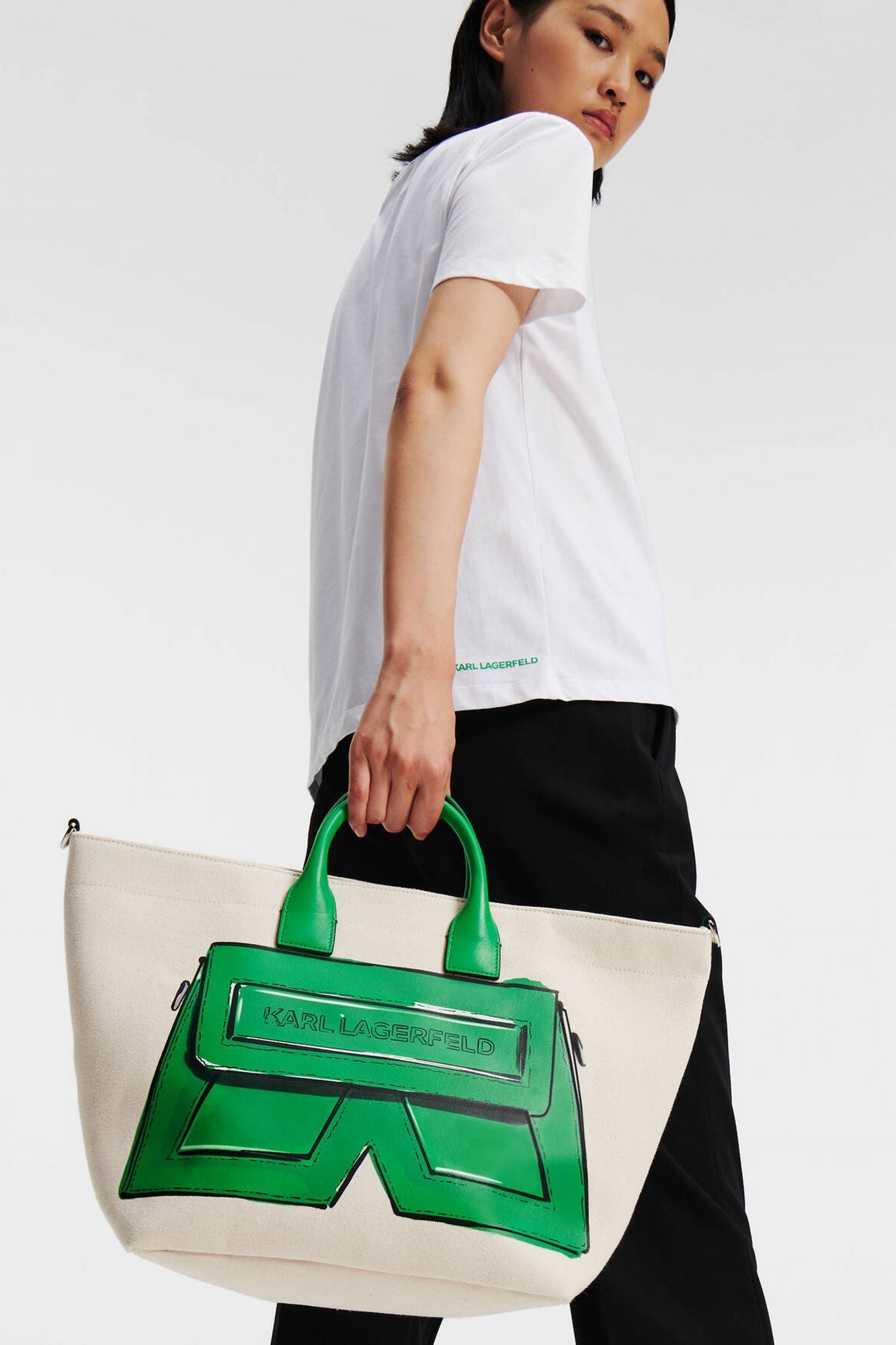 KARL LAGERFELD  ICON K CANVAS  en color BLANCO (2)
