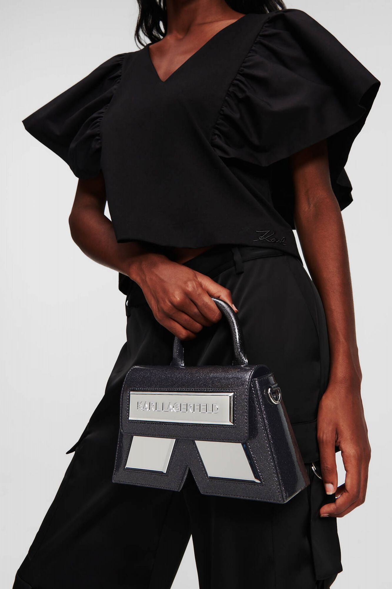 KARL LAGERFELD  ICON K SP CB GLITTER en color NEGRO (5)