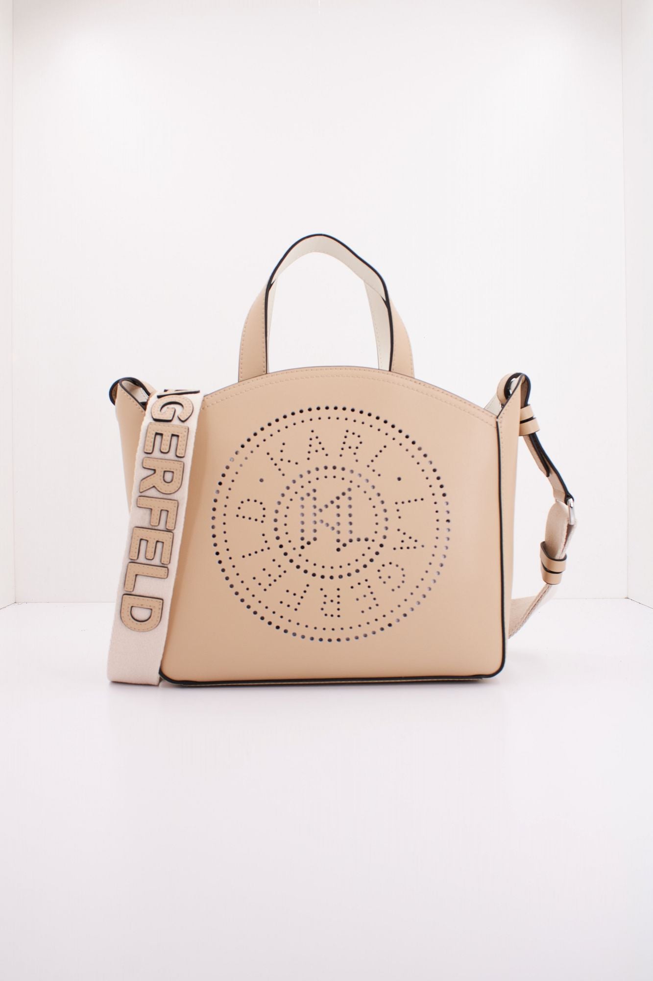 KARL LAGERFELD K CIRCLE SM TOTE PERFORATED en color BEIS (1)