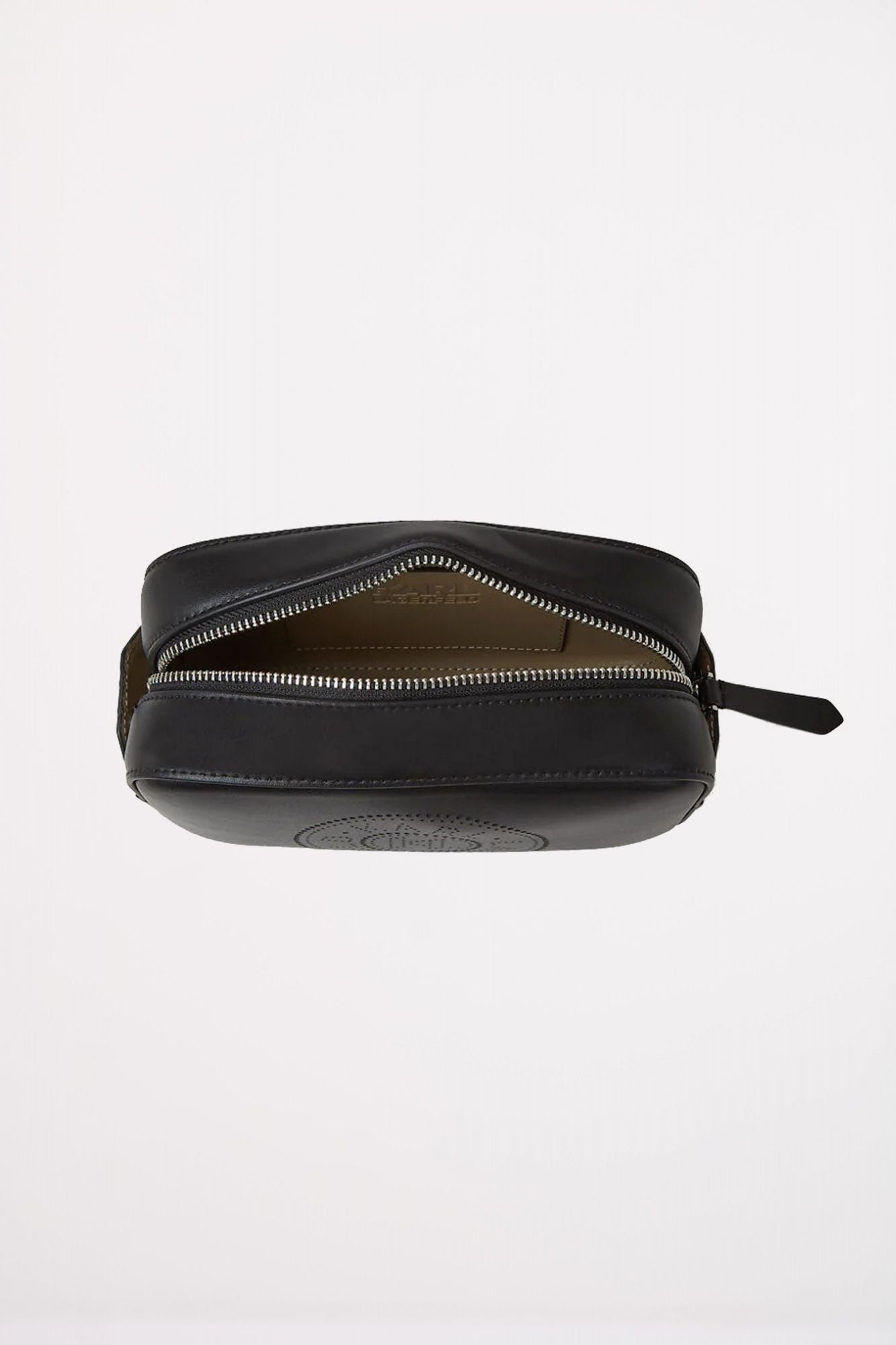 KARL LAGERFELD CIRLCE CAMERA BAG PERFORAT en color NEGRO (3)