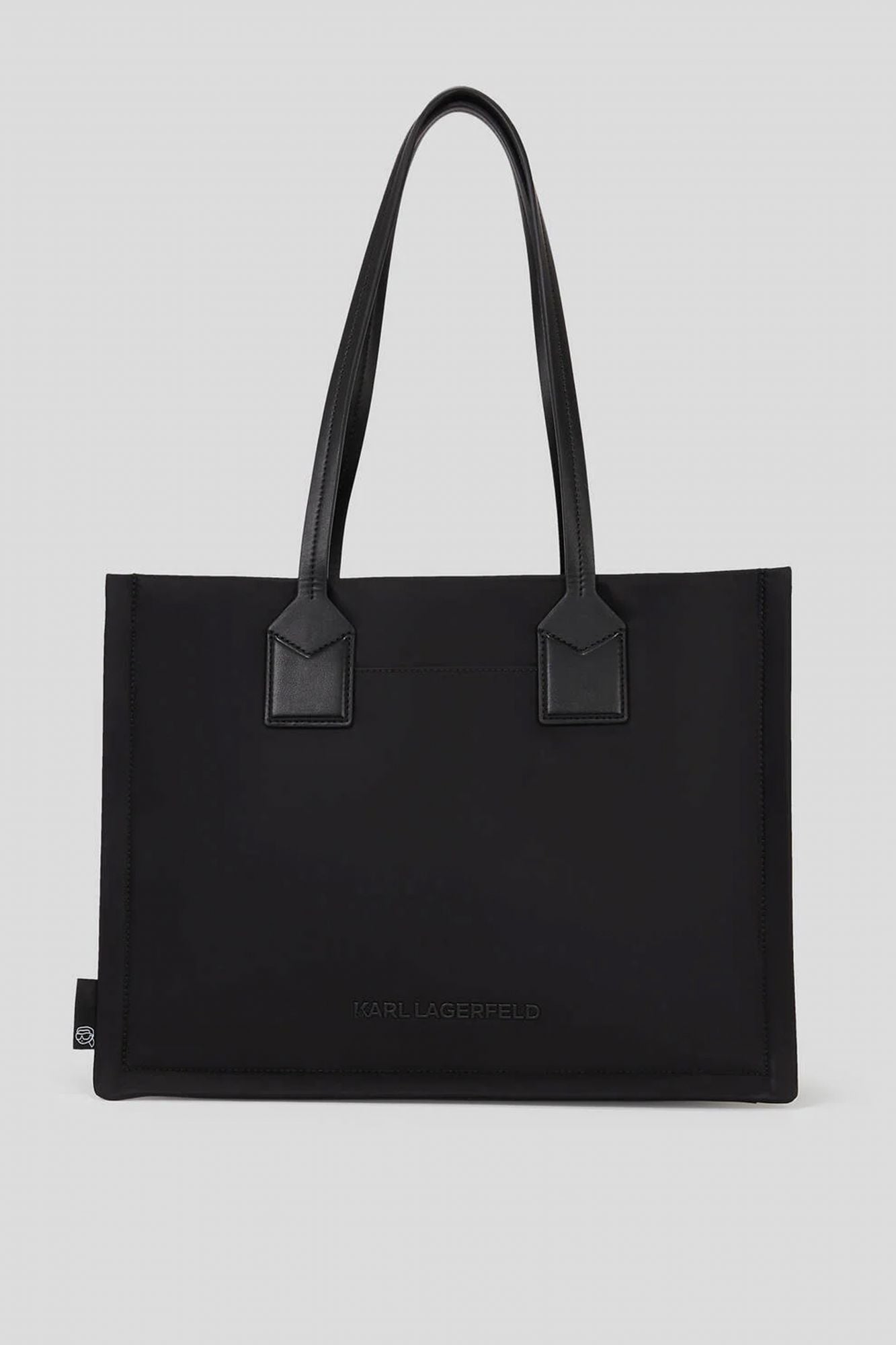 KARL LAGERFELD IKON NYLON MD SQUARE TOTE en color NEGRO (2)