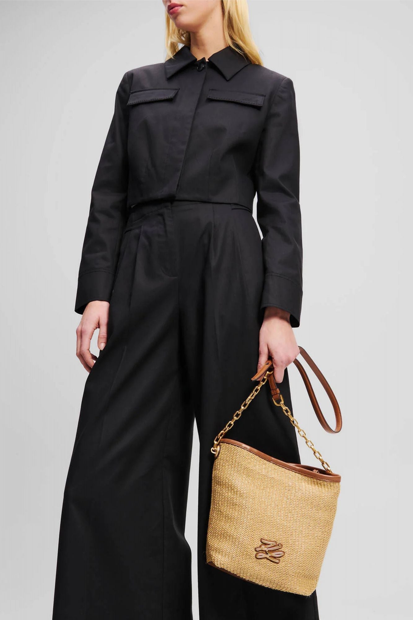 KARL LAGERFELD K AUTOGRAPH SM BUCKET RAFF en color MARRON CLARO (3)
