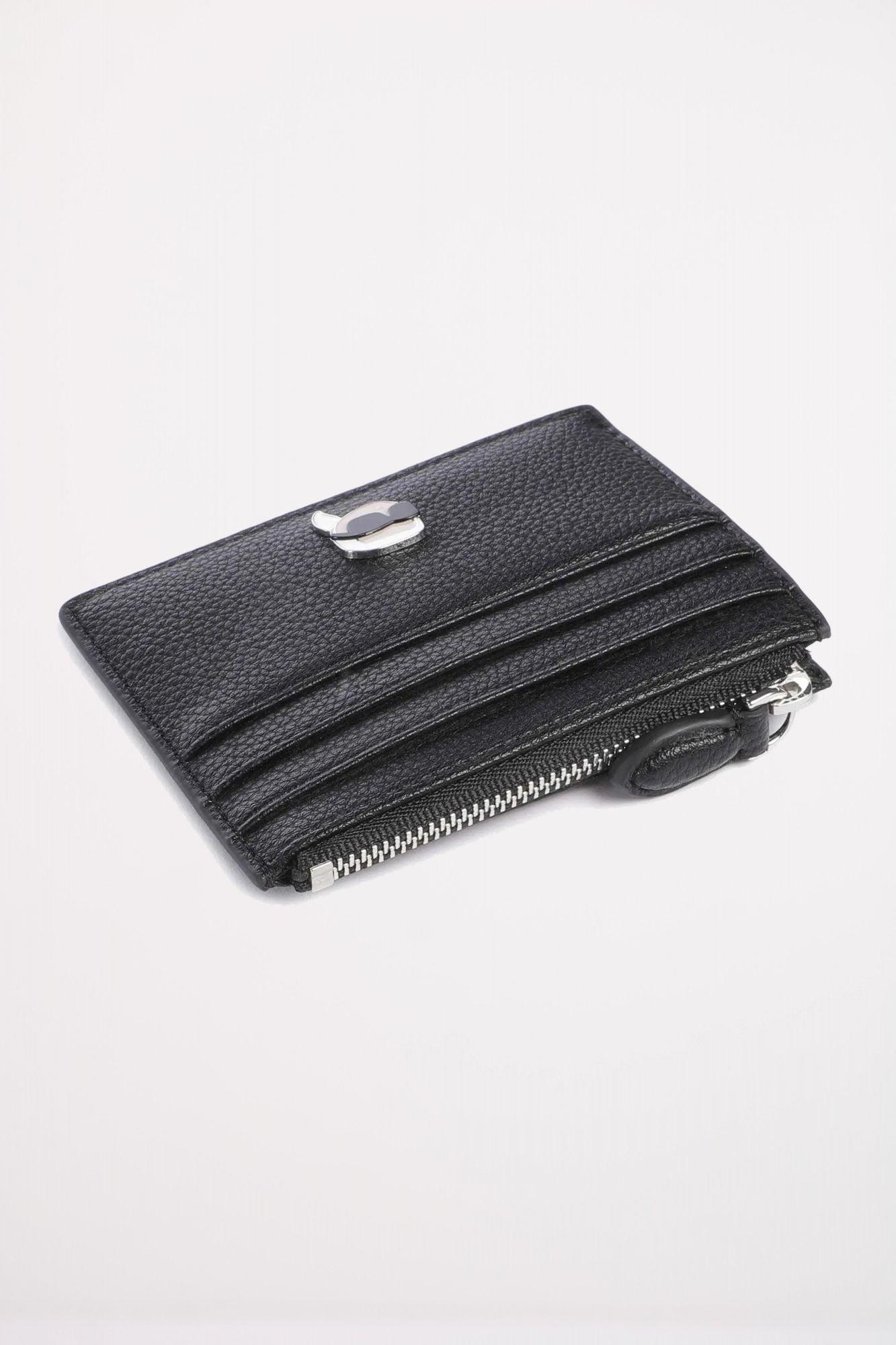 KARL LAGERFELD IKON GRAINY ZIP CARDHOLDER en color NEGRO (3)