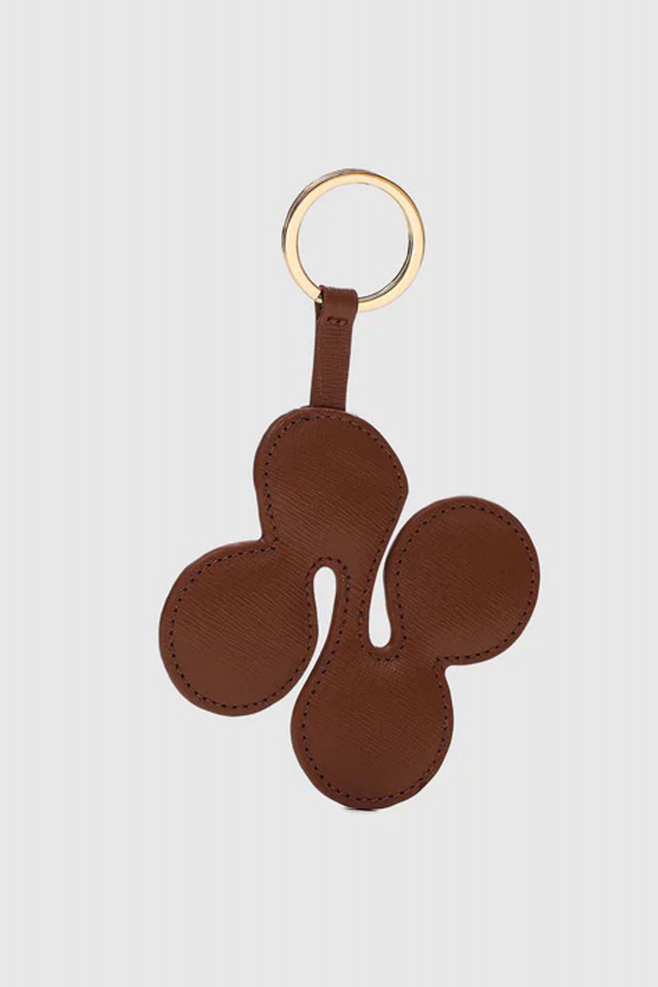 NUNOO  LOGO KEYRING FLORENCE  en color MARRON (1)