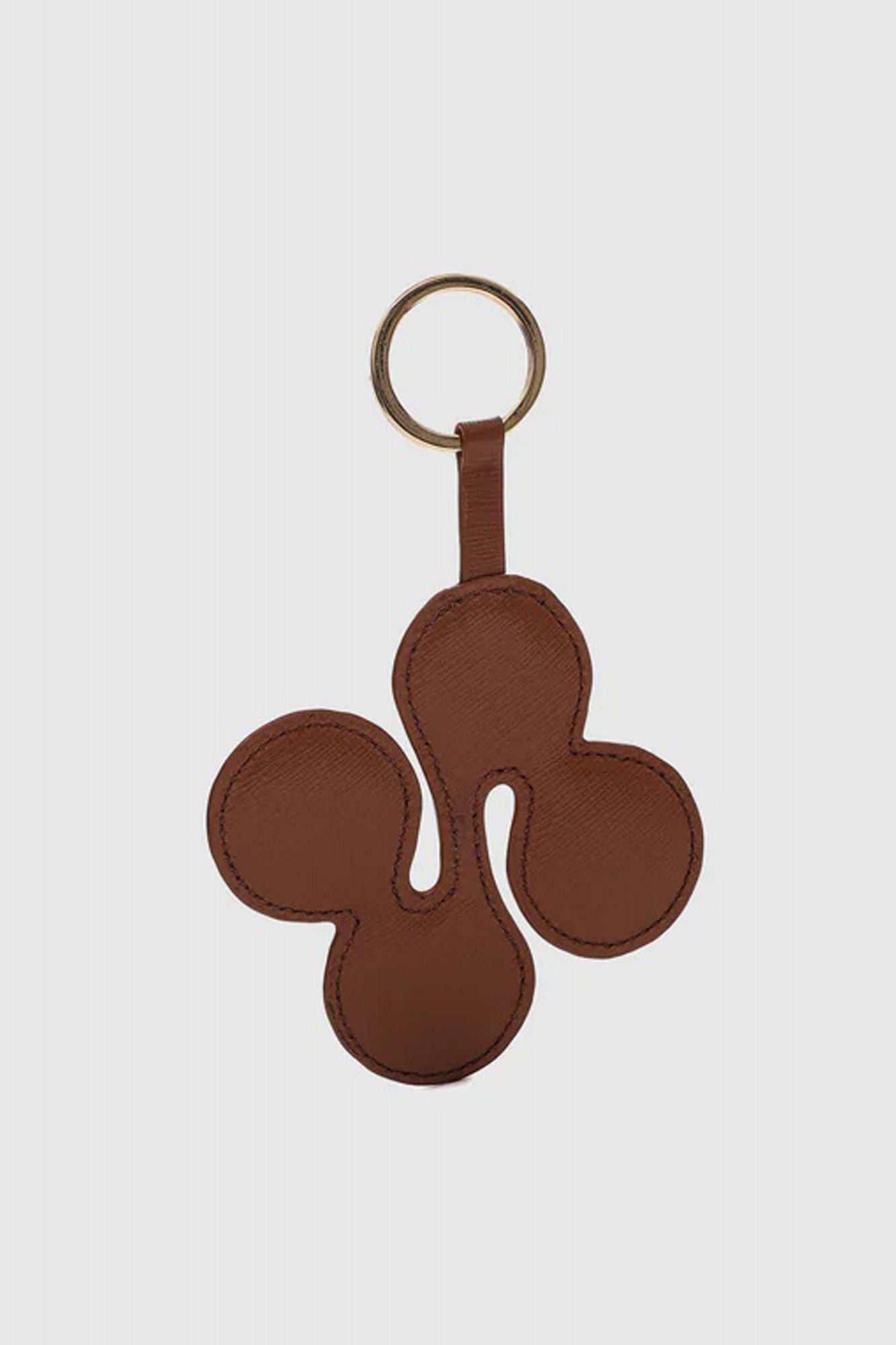NUNOO  LOGO KEYRING FLORENCE  en color MARRON (2)