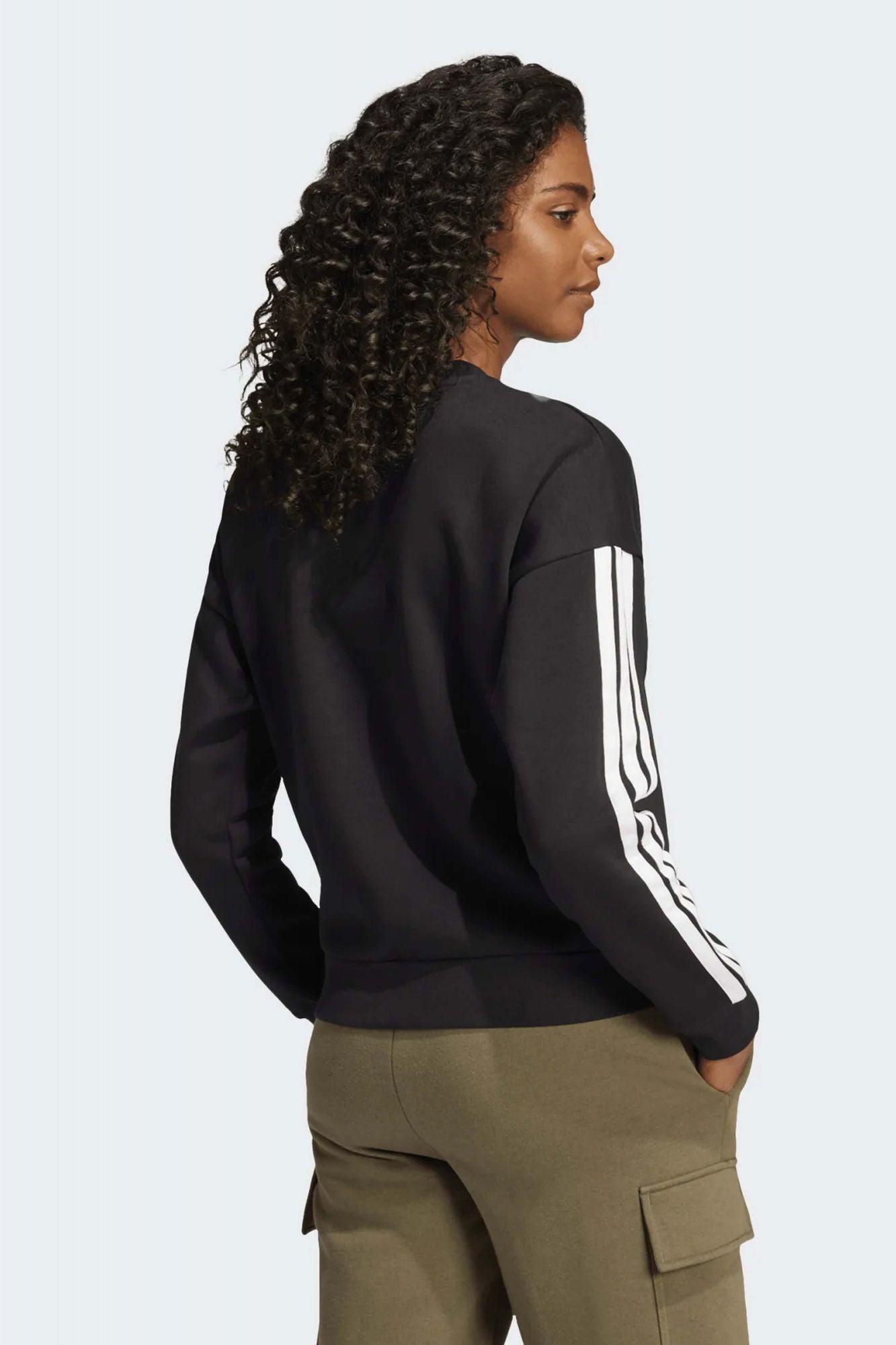 ADIDAS 3-STRIPES FLEECE SWEATSHIRT en color NEGRO (3)