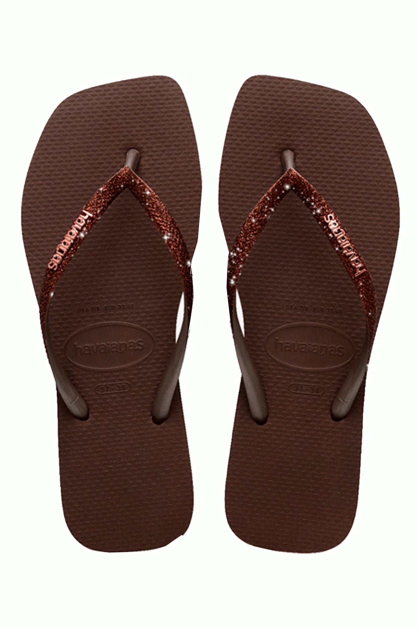 HAVAIANAS SQUARE GLITTER en color MARRON (1)