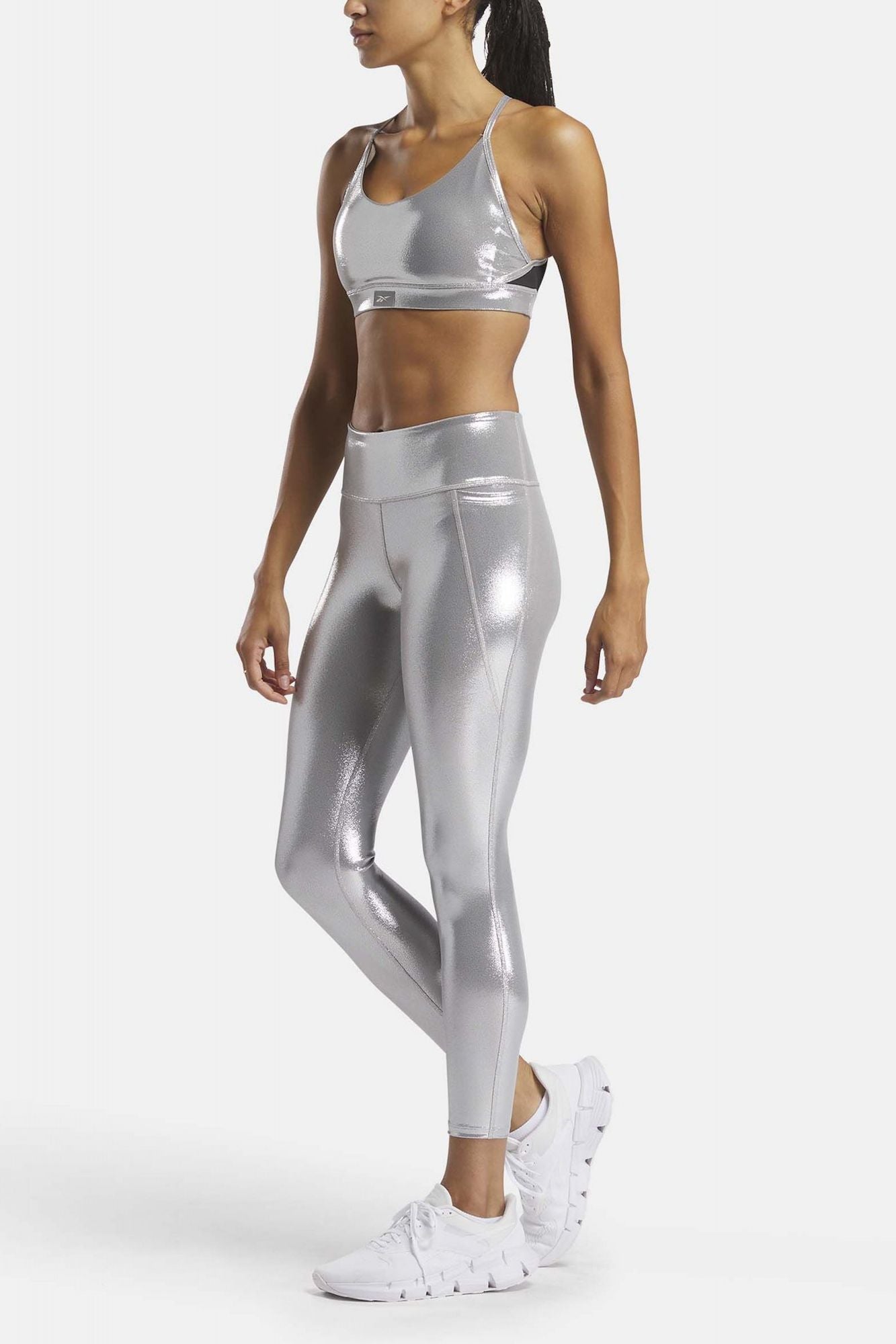 REEBOK  LUX CHROME STRAPPY BRA en color PLATA (4)