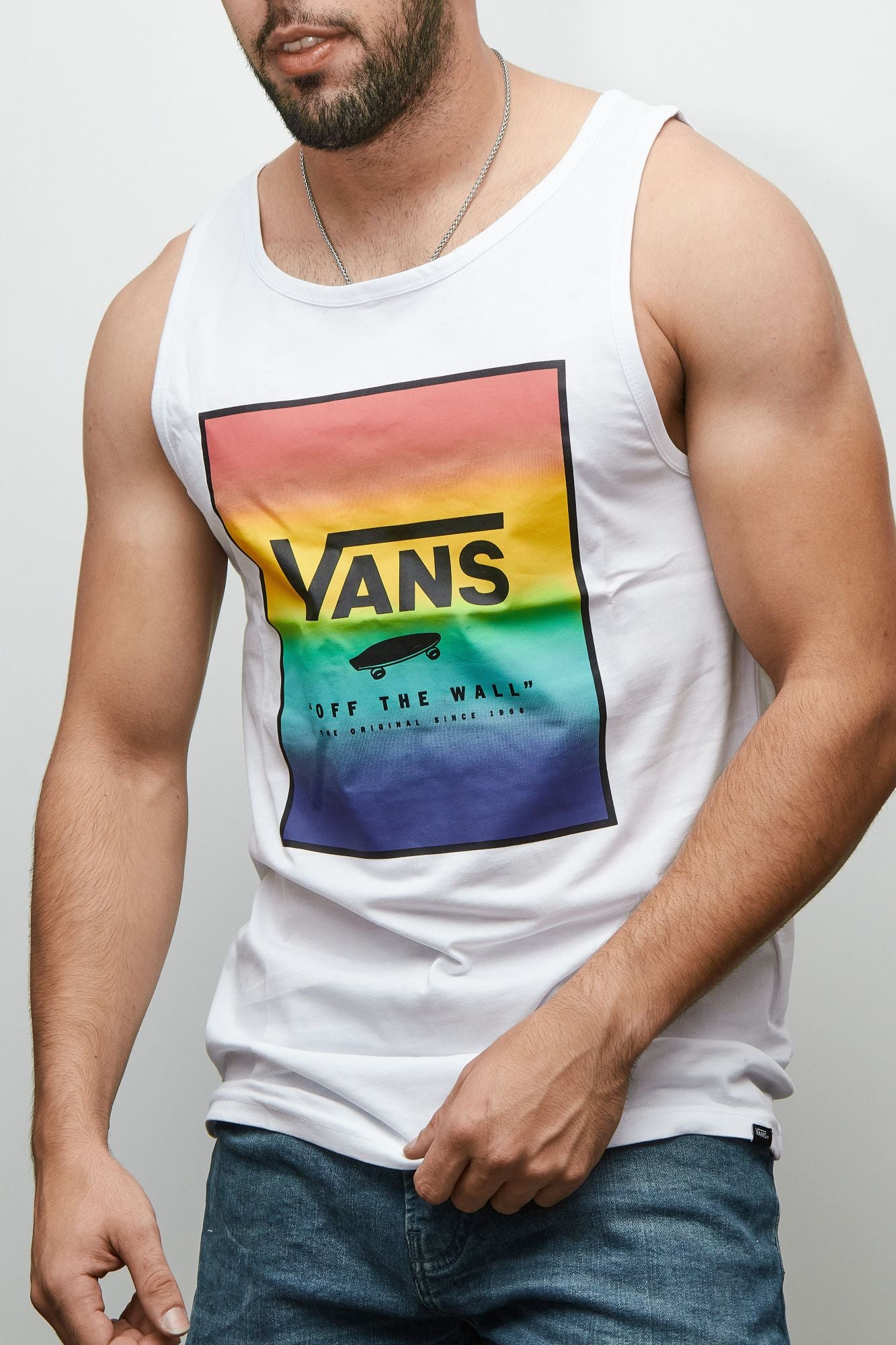 VANS PRINT BOX TANK  en color BLANCO (1)