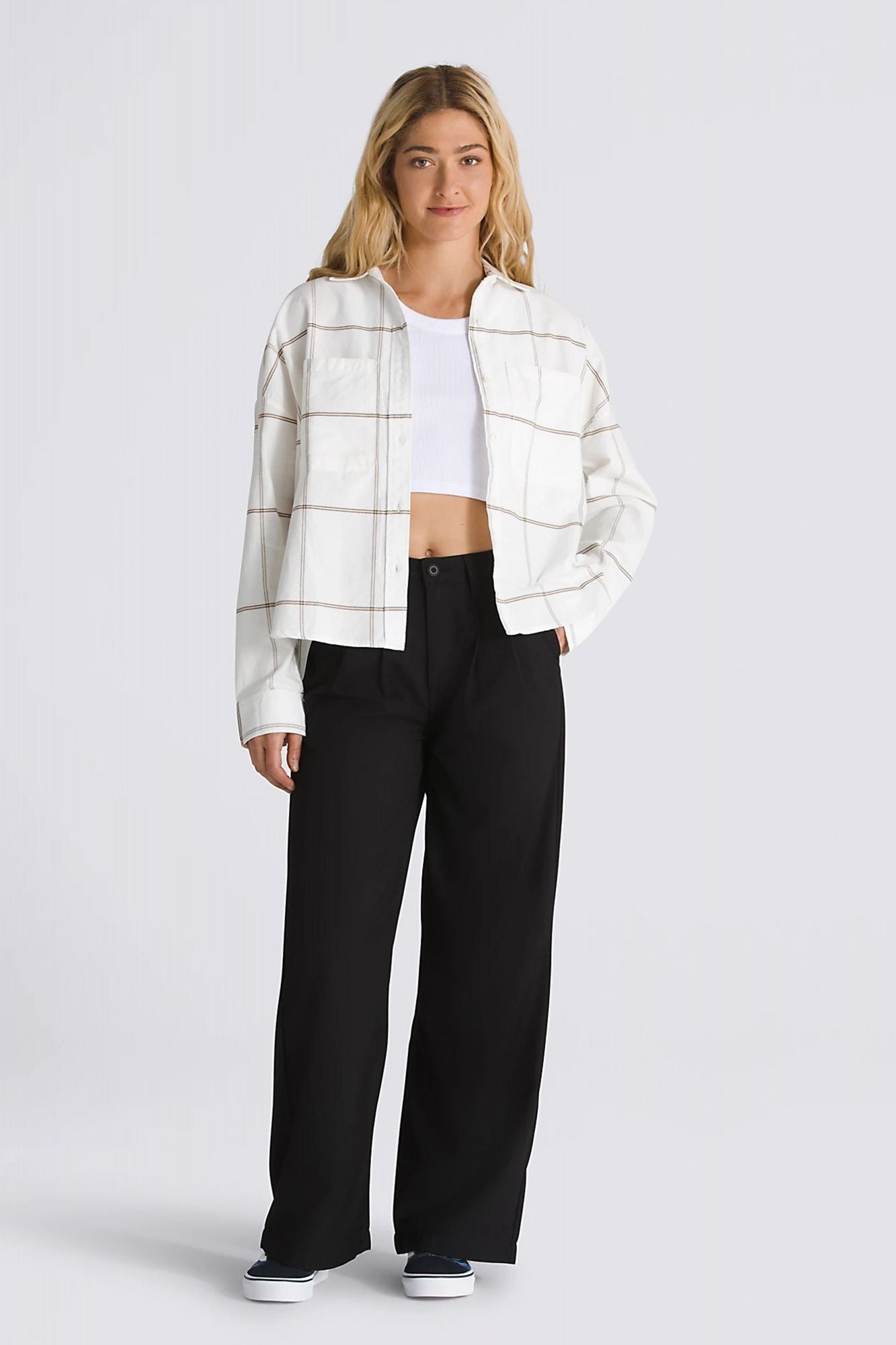VANS  ANTICA BOXY LS SHIRT en color BLANCO (5)