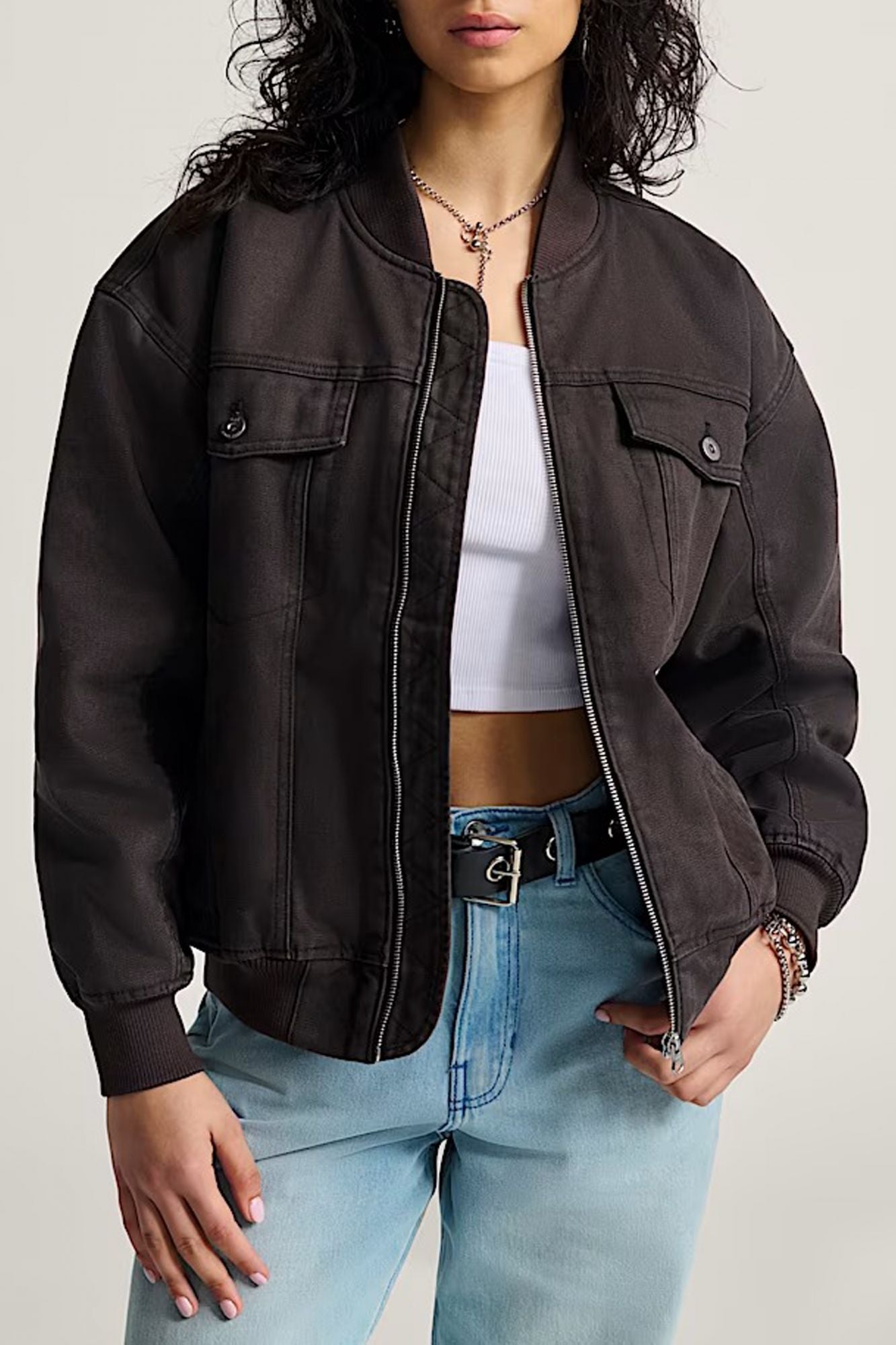 VANS TRUCKSTOP BOMBER JACKE en color MARRON (1)