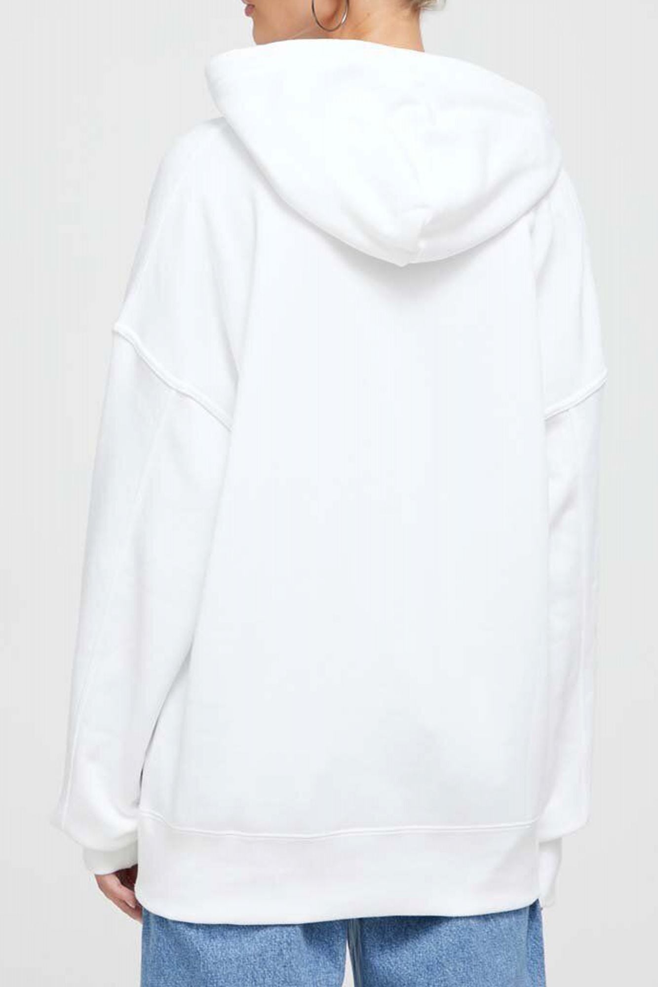 CONVERSE WORDMARK FLEECE HOODIE EM en color BLANCO (4)